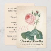 Roos 105th Birthday Celebration Custom I Kaart (Voorkant / Achterkant)