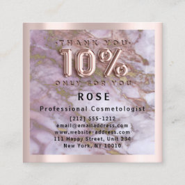 Roos 10% Korting Logo Haar Goud Roze Marmer Afsprakenkaartje