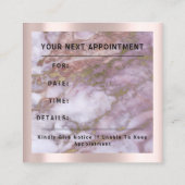 Roos 10% Korting Logo Haar Goud Roze Marmer Afsprakenkaartje (Achterkant)
