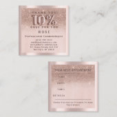 Roos 10% korting Logo Hair Glitter Balloon Afsprakenkaartje (Voorkant / Achterkant)