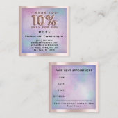 Roos 10% korting Logo Hair Pink Ombre Afsprakenkaartje (Voorkant / Achterkant)
