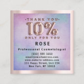 Roos 10% korting Logo Hair Pink Ombre Afsprakenkaartje (Voorkant)