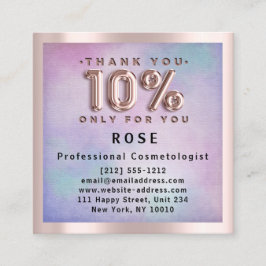 Roos 10% korting Logo Hair Pink Ombre Afsprakenkaartje