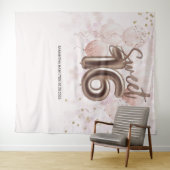 Roos - 16-daagse ballonnen Partij roze achtergrond Wandkleed (In Situ (horizontaal))