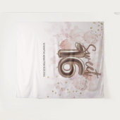 Roos - 16-daagse ballonnen Partij roze achtergrond Wandkleed (Voorkant (horizontaal))