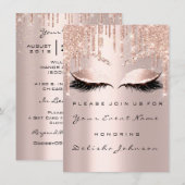 Roos - 16e glitter - druppels - Bridal Makeup Kaart (Voorkant / Achterkant)