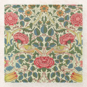 "Roos", 1883 (bedrukt katoen) Glazen Onderzetter