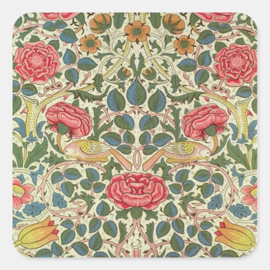 "Roos", 1883 (bedrukt katoen) Vierkante Sticker (Voorkant)