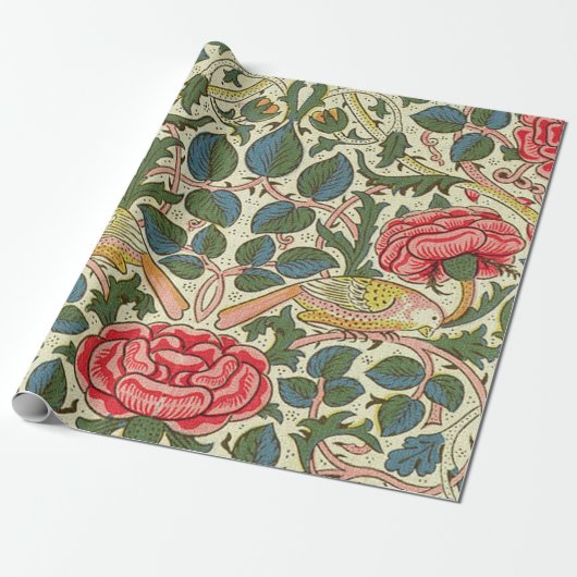 Roos 1883 William Morris Cadeaupapier (Uitgerold)
