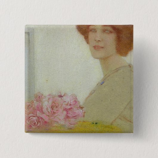 Roos 1912 vierkante button 5,1 cm (Voorkant)