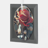 ROOS #1 GLAS ORNAMENT (Voorkant links)