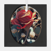 ROOS #1 GLAS ORNAMENT (Achterkant)