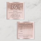 Roos 20% korting Logo Haarballon Glitter Balloon Afsprakenkaartje (Voorkant / Achterkant)