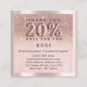 Roos 20% korting Logo Haarballon Glitter Balloon Afsprakenkaartje (Voorkant)