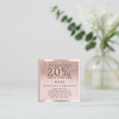 Roos 20% korting Logo Haarballon Glitter Balloon Afsprakenkaartje (Staand voorkant)