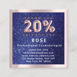 Roos 20% korting Logo Hair Lash Glitter Navy Afsprakenkaartje