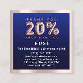 Roos 20% korting Logo Hair Navy Blue Balloon Afsprakenkaartje