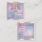Roos 20% korting Logo Hair Pink Ombre Afsprakenkaartje (Voorkant / Achterkant)