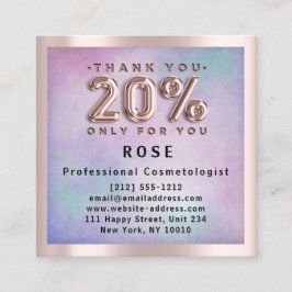 Roos 20% korting Logo Hair Pink Ombre Afsprakenkaartje