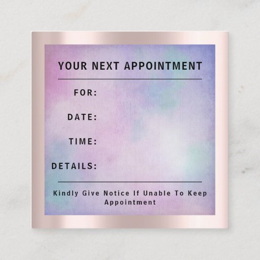 Roos 20% korting Logo Hair Pink Ombre Afsprakenkaartje (Achterkant)