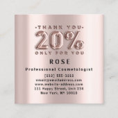 Roos 20% korting op Logo Haar Gold Pink Metallic Afsprakenkaartje (Voorkant)