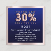 Roos 30% korting Logo Hair Navy Blue Balloon Afsprakenkaartje (Voorkant)