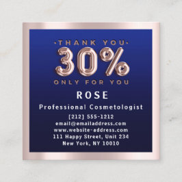 Roos 30% korting Logo Hair Navy Blue Balloon Afsprakenkaartje