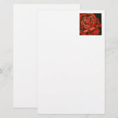 "Roos #3" Floral Stationery Briefpapier (Voorkant / Achterkant)