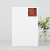 "Roos #3" Floral Stationery Briefpapier (Staand voorkant)