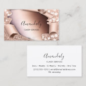 Roos 3D Effect Framed Elegant Makeup Skinny Visitekaartje (Voorkant / Achterkant)