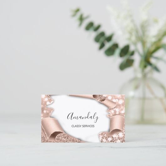 Roos 3D-effect gefragmenteerd met legant mappkoper Visitekaartje (Staand voorkant)