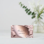 Roos 3D-effect omhuld Elegant Makeup roze Visitekaartje (Staand voorkant)