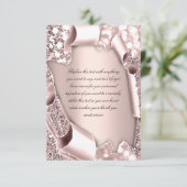 Roos 3D Glitter Effect Lijst Initialen Kaart (Staand voorkant)