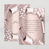 Roos 3D Glitter Effect Lijst Initialen Kaart (Voorkant / Achterkant)