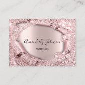 roos 3D Glitter Makeup Event Planner Glitter Visitekaartje (Voorkant)