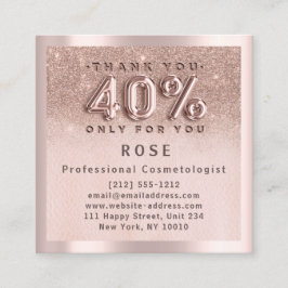 Roos 40% korting Logo Hair Glitter Balloon Afsprakenkaartje