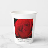 Roos 40e Ruby huwelijksverjaardag Papieren Bekers (Voorkant)