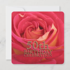 Roos 50th Birthday Celebration Custom Invitation Kaart