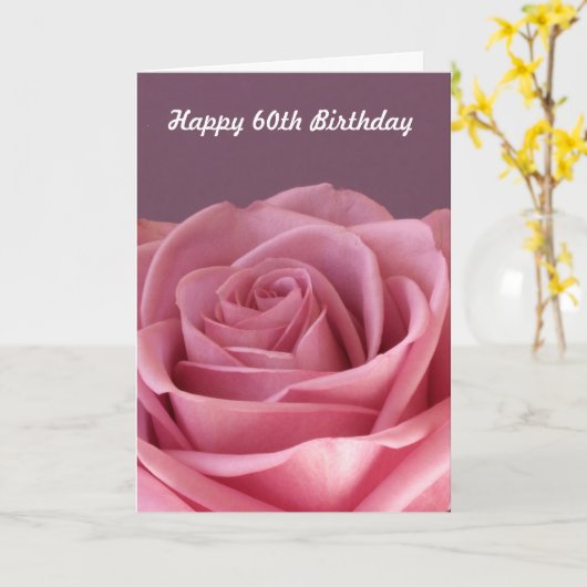 Roos 60e Verjaardag Kaart (Gele Bloem)
