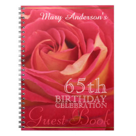 Roos 65th Birthday Celebration Custom Guest Book Notitieboek