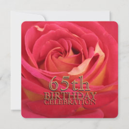 Roos 65th Birthday Celebration Custom Invitation Kaart