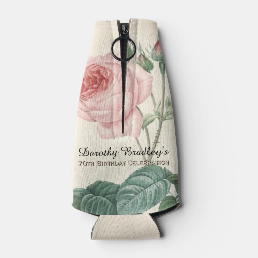 Roos 70e verjaardagsfeestfles Flesjeskoeler (Achterkant)