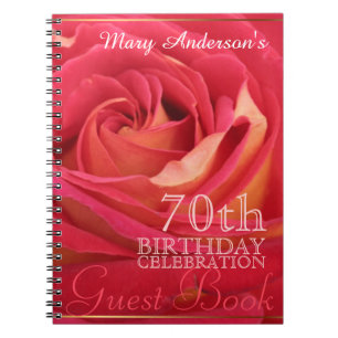 Roos 70th Birthday Celebration Custom Guest Book Notitieboek