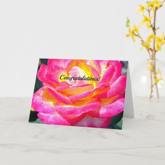 Roos 7220 Gefeliciteerd Kaart (Gele Bloem)