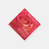 Roos 75e Verjaardag Papier servetten -2- (Hoek)