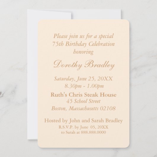 Roos 75e verjaardag viering uitnodiging (Achterkant)