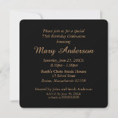 Roos 75th Birthday Celebration Custom Invitation Kaart (Achterkant)