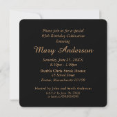 Roos 85th Birthday Celebration Custom Invitation Kaart (Achterkant)