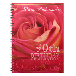 Roos 90th Birthday Celebration Custom Guest Book Notitieboek