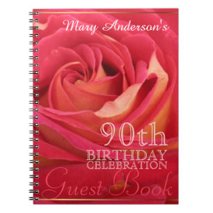 Roos 90th Birthday Celebration Custom Guest Book Notitieboek